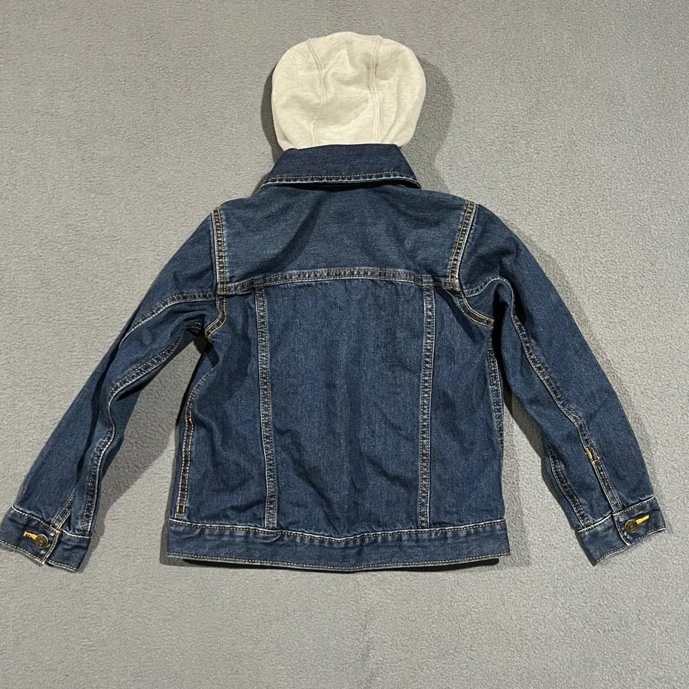 Carters Boys Denim Jean Jacket‎ with Hood Patches Trucker Style Size 7